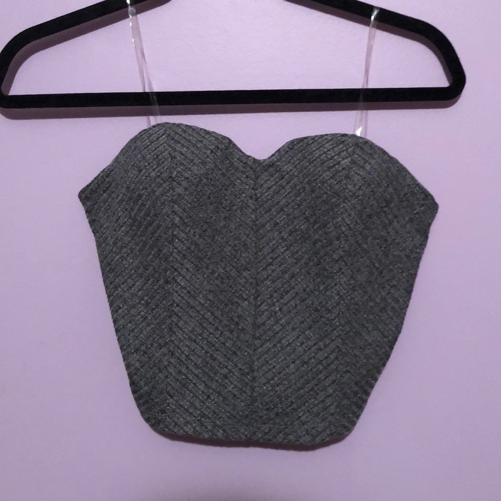Grey textured tube top SIZE LARGE from mixology